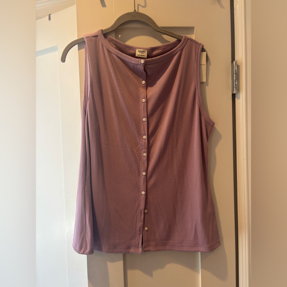 Abercrombie & Fitch Pink Sleeveless Button Down Shirt